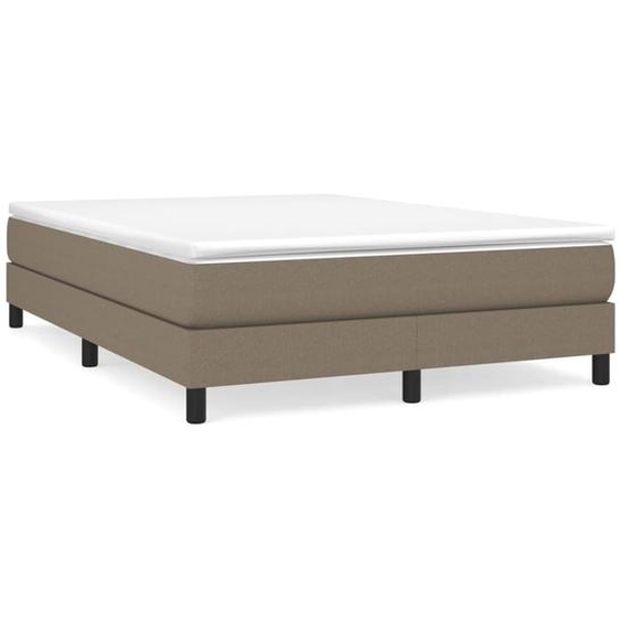 vidaXL Lit boxspring avec matelas Taupe 160x200 cm Tissu