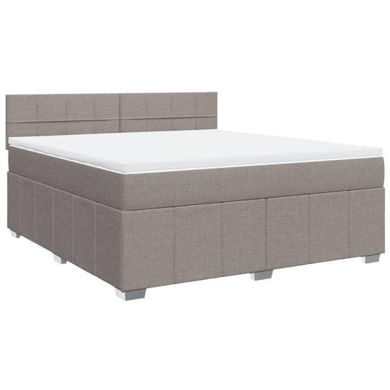 vidaXL Lit boxspring avec matelas Taupe 180x200 cm Tissu