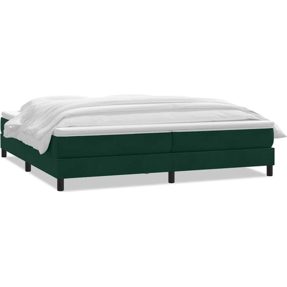 vidaXL Lit boxspring avec matelas vert foncé 180x220 cm velours