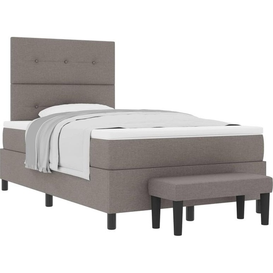 vidaXL Lit boxspring avec tête de lit taupe 120 x 200 cm Tissu
