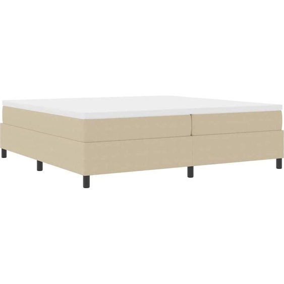 vidaXL Lit boxspring gris clair et blanc 200 x 200 cm tissu velours côtelé