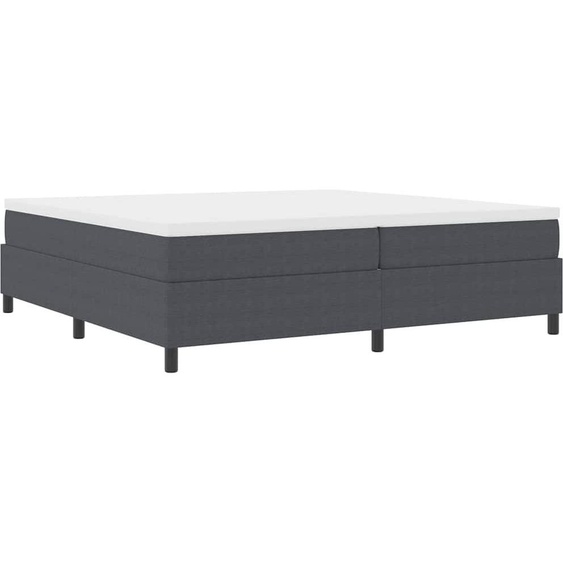 vidaXL Lit boxspring gris foncé et blanc 200 x 200 cm en velours côtelé