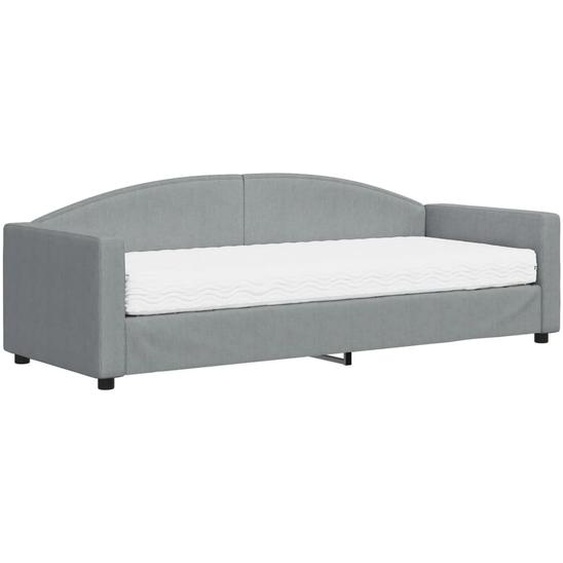 vidaXL Lit de jour avec matelas gris clair 80x200 cm Tissu