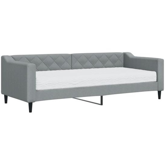 vidaXL Lit de jour avec matelas gris clair 80x200 cm Tissu
