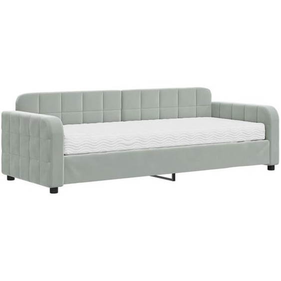 vidaXL Lit de jour avec matelas gris clair 80x200 cm velours