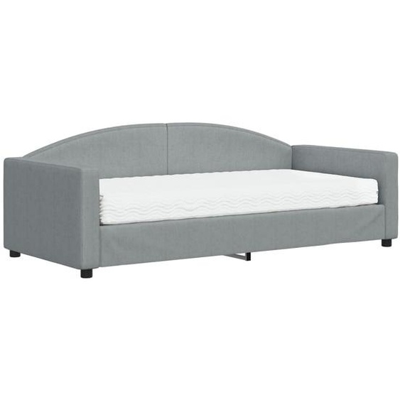 vidaXL Lit de jour avec matelas gris clair 90x190 cm Tissu