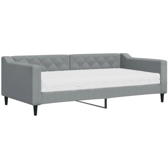 vidaXL Lit de jour avec matelas gris clair 90x190 cm Tissu