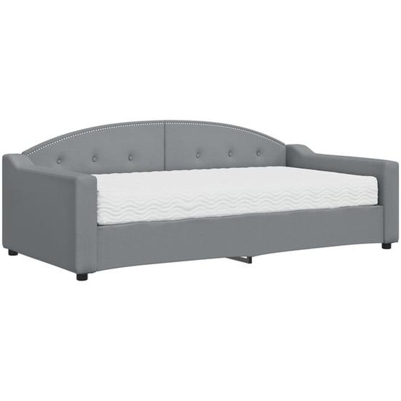 vidaXL Lit de jour avec matelas gris clair 90x190 cm Tissu