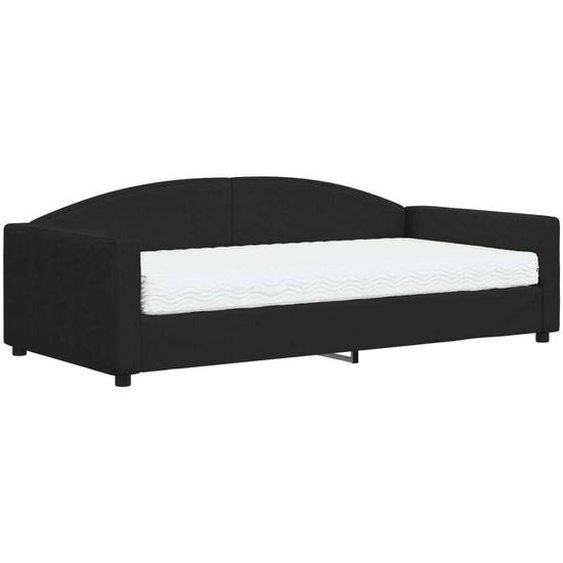 vidaXL Lit de jour avec matelas Noir 100x200 cm Tissu