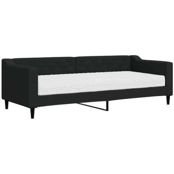 vidaXL Lit de jour avec matelas Noir 80x200 cm Tissu