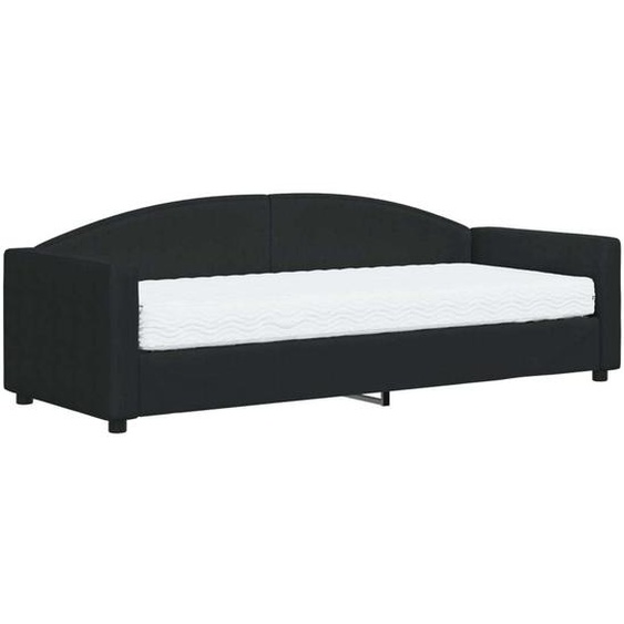 vidaXL Lit de jour avec matelas Noir 80x200 cm Tissu
