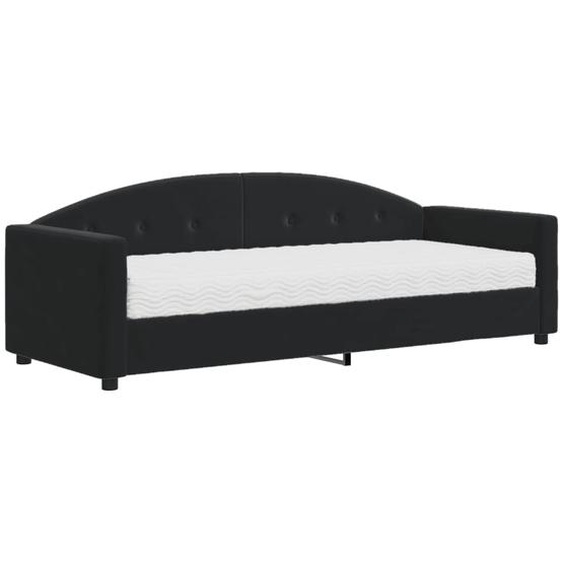 vidaXL Lit de jour avec matelas noir 80x200 cm velours
