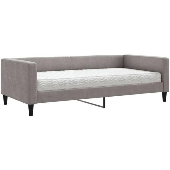 vidaXL Lit de jour avec matelas Taupe 100x200 cm Tissu
