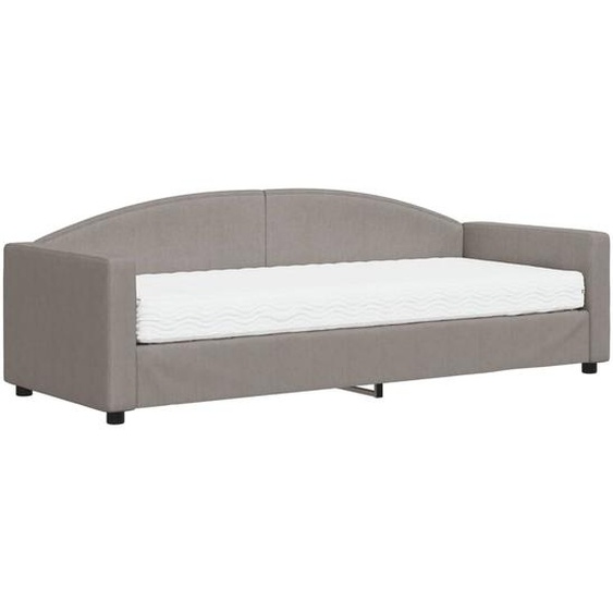 vidaXL Lit de jour avec matelas Taupe 80x200 cm Tissu