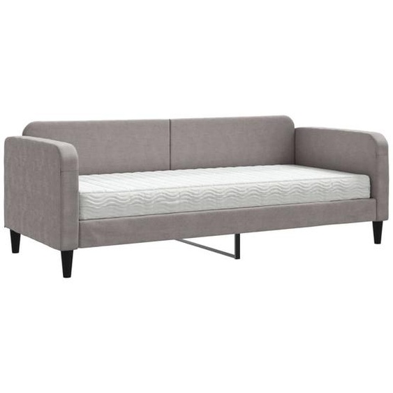 vidaXL Lit de jour avec matelas Taupe 80x200 cm Tissu