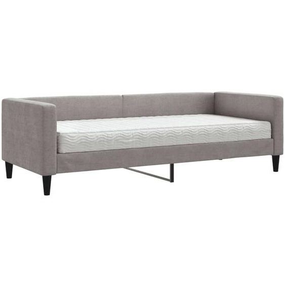 vidaXL Lit de jour avec matelas Taupe 80x200 cm Tissu