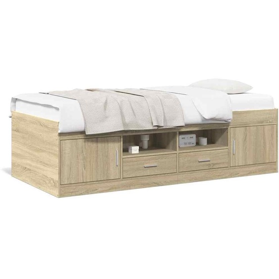 vidaXL Lit de jour avec tiroirs sans matelas Chêne Sonoma 90x200 cm