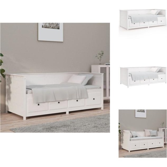 vidaXL Lit de jour blanc 90x190 cm Pin massif - Lits et Sommiers