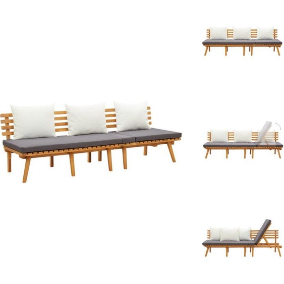 vidaXL Lit de jour de jardin 200x65 cm Acacia Bois Massif - Lits et Sommiers