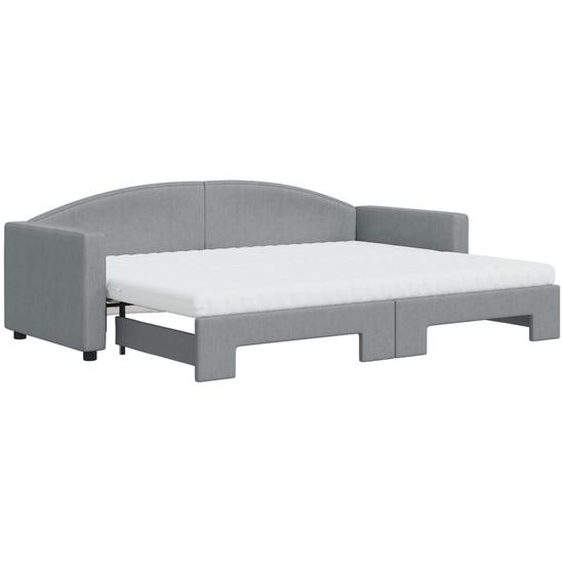 vidaXL Lit de jour extensible avec matelas gris clair 80x200 cm Tissu