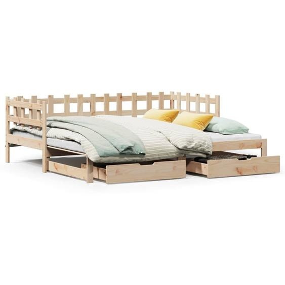 vidaXL Lit de jour extensible avec tiroirs sans matelas 80x200 cm