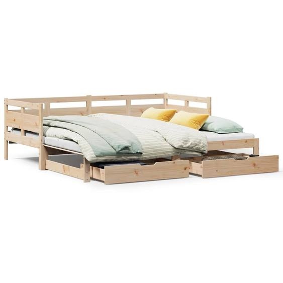 vidaXL Lit de jour extensible avec tiroirs sans matelas 90x190 cm