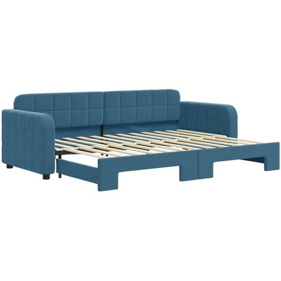 vidaXL Lit de jour extensible bleu 80x200 cm velours