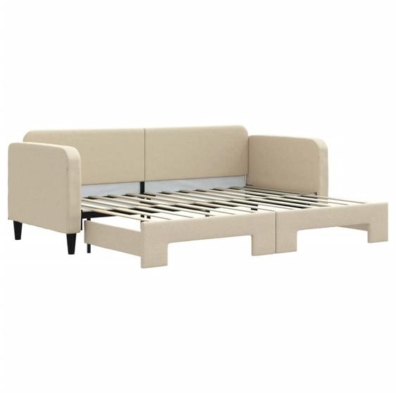 vidaXL Lit de jour extensible Crème 80x200 cm Tissu