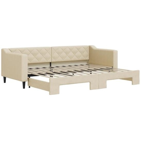 vidaXL Lit de jour extensible Crème 80x200 cm Tissu
