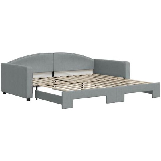 vidaXL Lit de jour extensible gris clair 100x200 cm Tissu