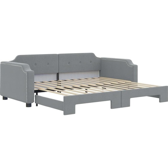 vidaXL Lit de jour extensible gris clair 100x200 cm Tissu
