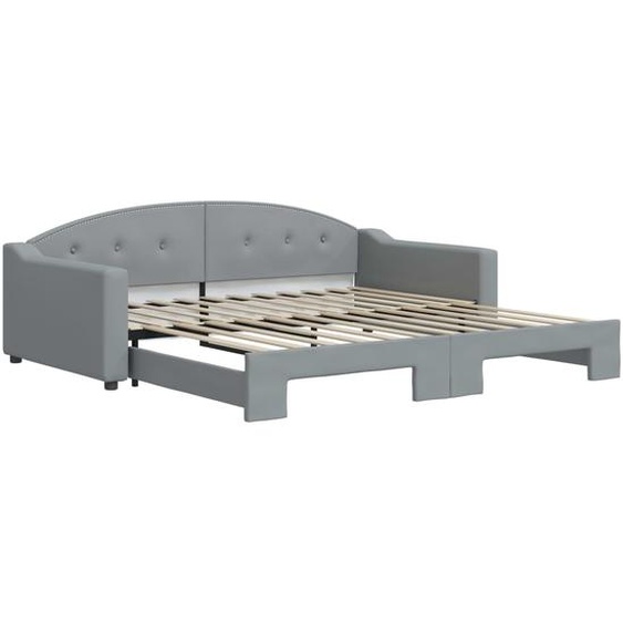 vidaXL Lit de jour extensible gris clair 100x200 cm Tissu