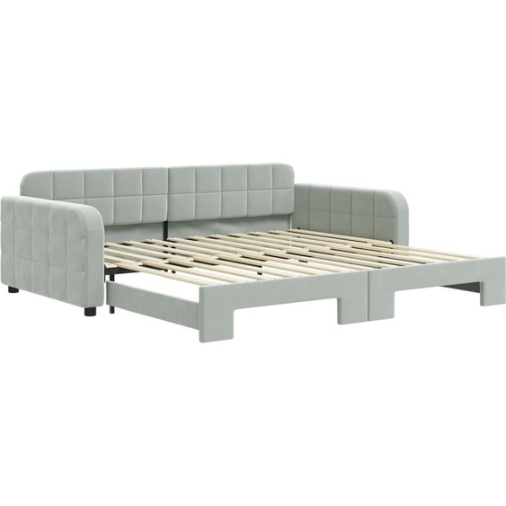 vidaXL Lit de jour extensible gris clair 100x200 cm velours