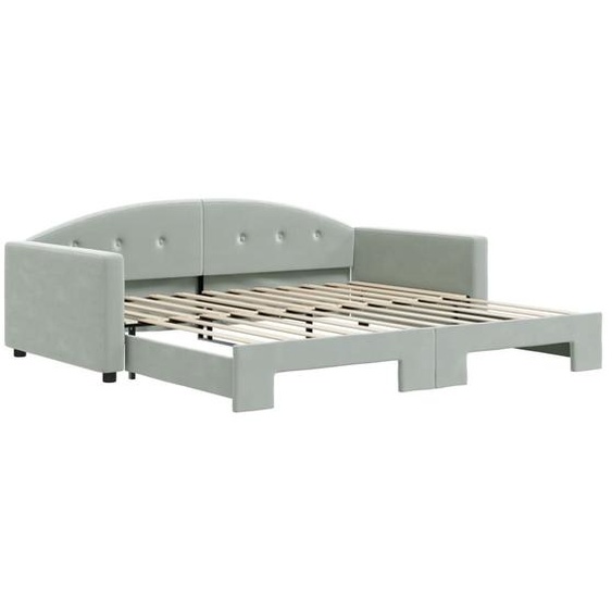 vidaXL Lit de jour extensible gris clair 100x200 cm velours