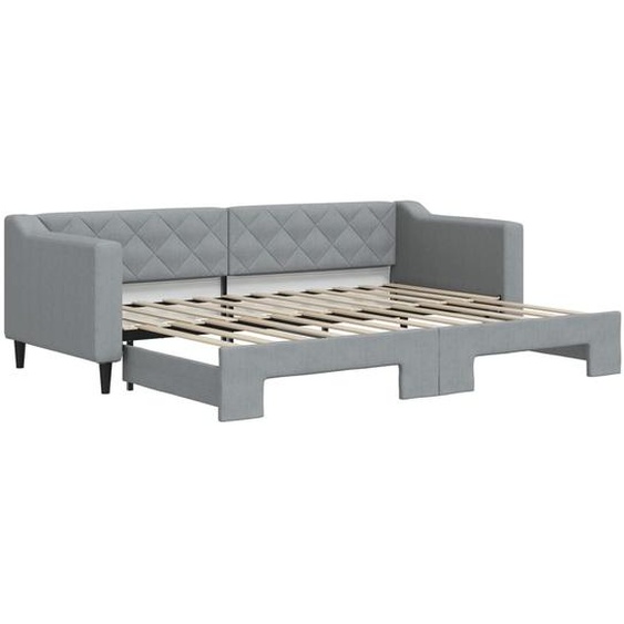 vidaXL Lit de jour extensible gris clair 80x200 cm Tissu