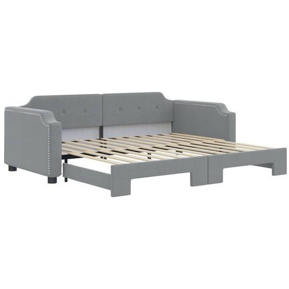 vidaXL Lit de jour extensible gris clair 80x200 cm Tissu