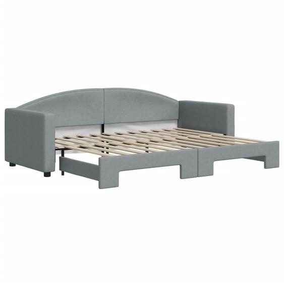vidaXL Lit de jour extensible gris clair 80x200 cm Tissu