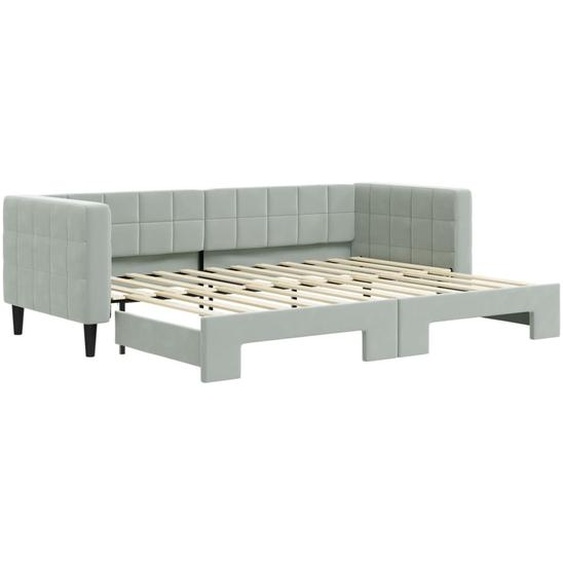 vidaXL Lit de jour extensible gris clair 80x200 cm velours