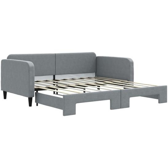 vidaXL Lit de jour extensible gris clair 90x190 cm Tissu