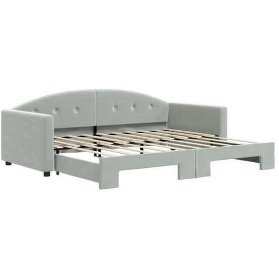 vidaXL Lit de jour extensible gris clair 90x190 cm velours