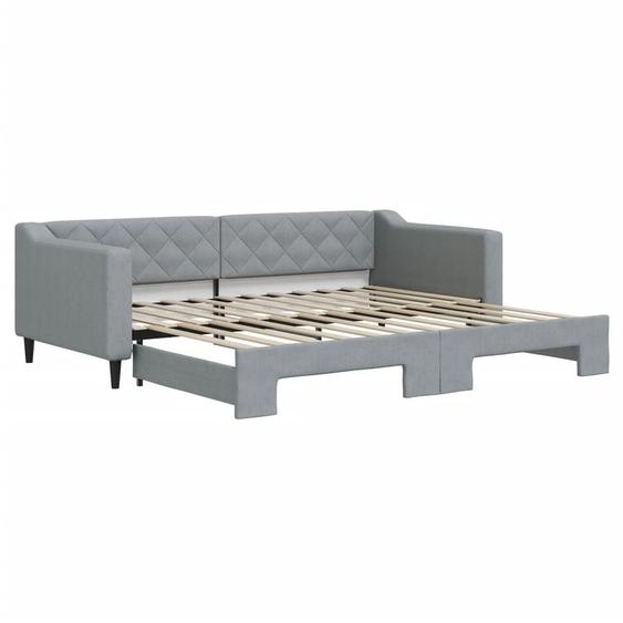 vidaXL Lit de jour extensible gris clair 90x200 cm Tissu