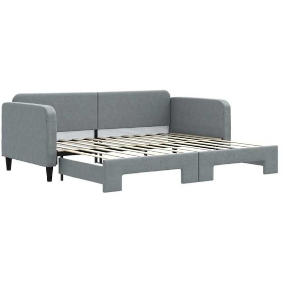 vidaXL Lit de jour extensible gris clair 90x200 cm Tissu