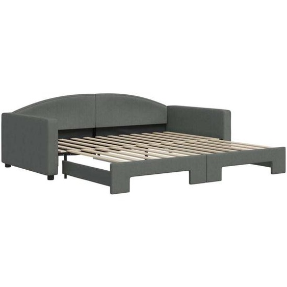 vidaXL Lit de jour extensible gris foncé 100x200 cm Tissu