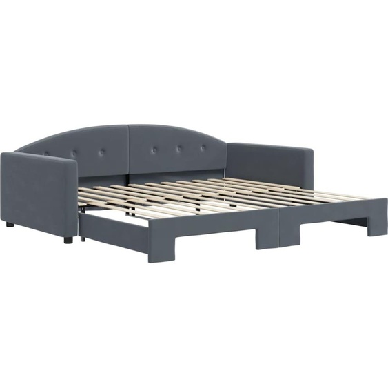 vidaXL Lit de jour extensible gris foncé 100x200 cm velours