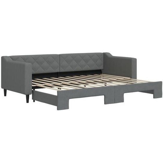 vidaXL Lit de jour extensible gris foncé 80x200 cm Tissu