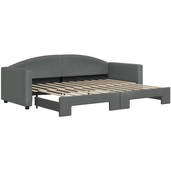 vidaXL Lit de jour extensible gris foncé 80x200 cm Tissu