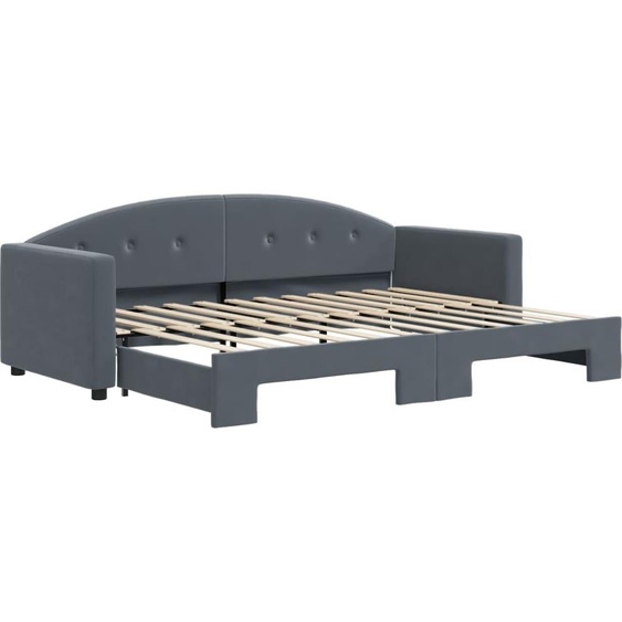 vidaXL Lit de jour extensible gris foncé 80x200 cm velours
