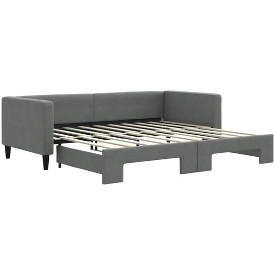 vidaXL Lit de jour extensible gris foncé 90x190 cm Tissu