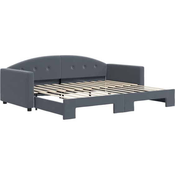 vidaXL Lit de jour extensible gris foncé 90x200 cm velours