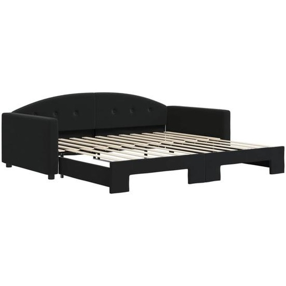 vidaXL Lit de jour extensible noir 100x200 cm velours